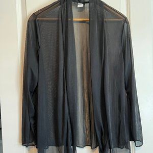 Sheer black shirt style kimono